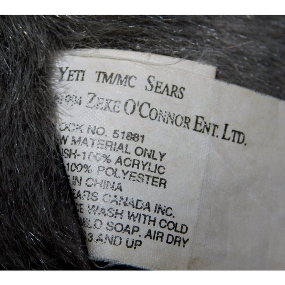VTG 1994 Sears Zeke O'Conner 9" Plush Gray Baby Yeti Bigfoot Stuffed Blue eyes - Picture 5 of 5